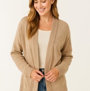 Chicos Cardigan Sweater Womens Large Knit Textured Normcore Academia Office New